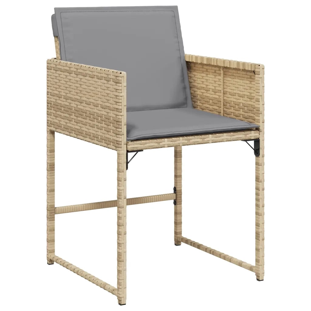 Set Pranzo da Giardino 5 pz con Cuscini Beige Misto Polyrattan 3278027