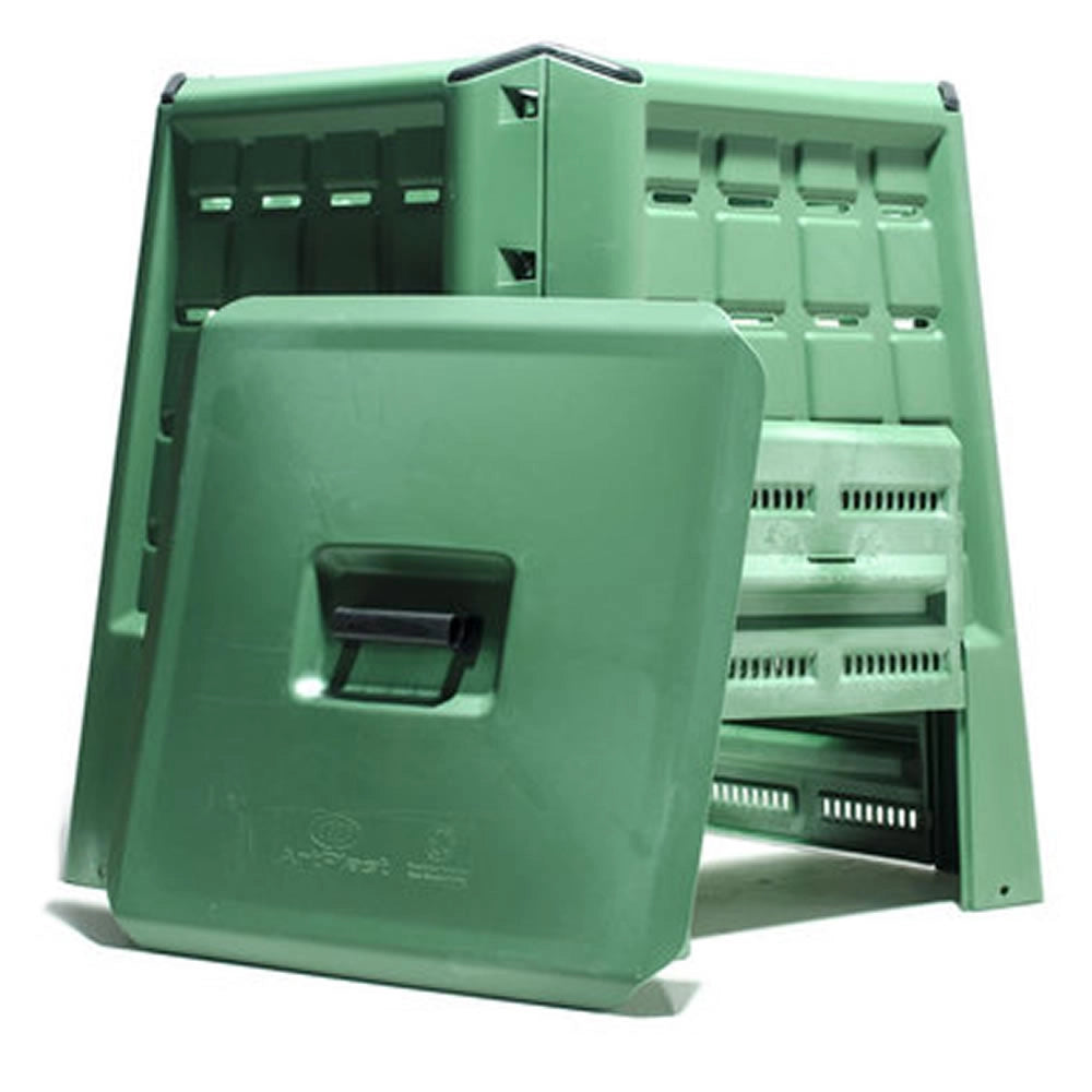 Compostiera da giardino ecobox fast 380 litri colore verde