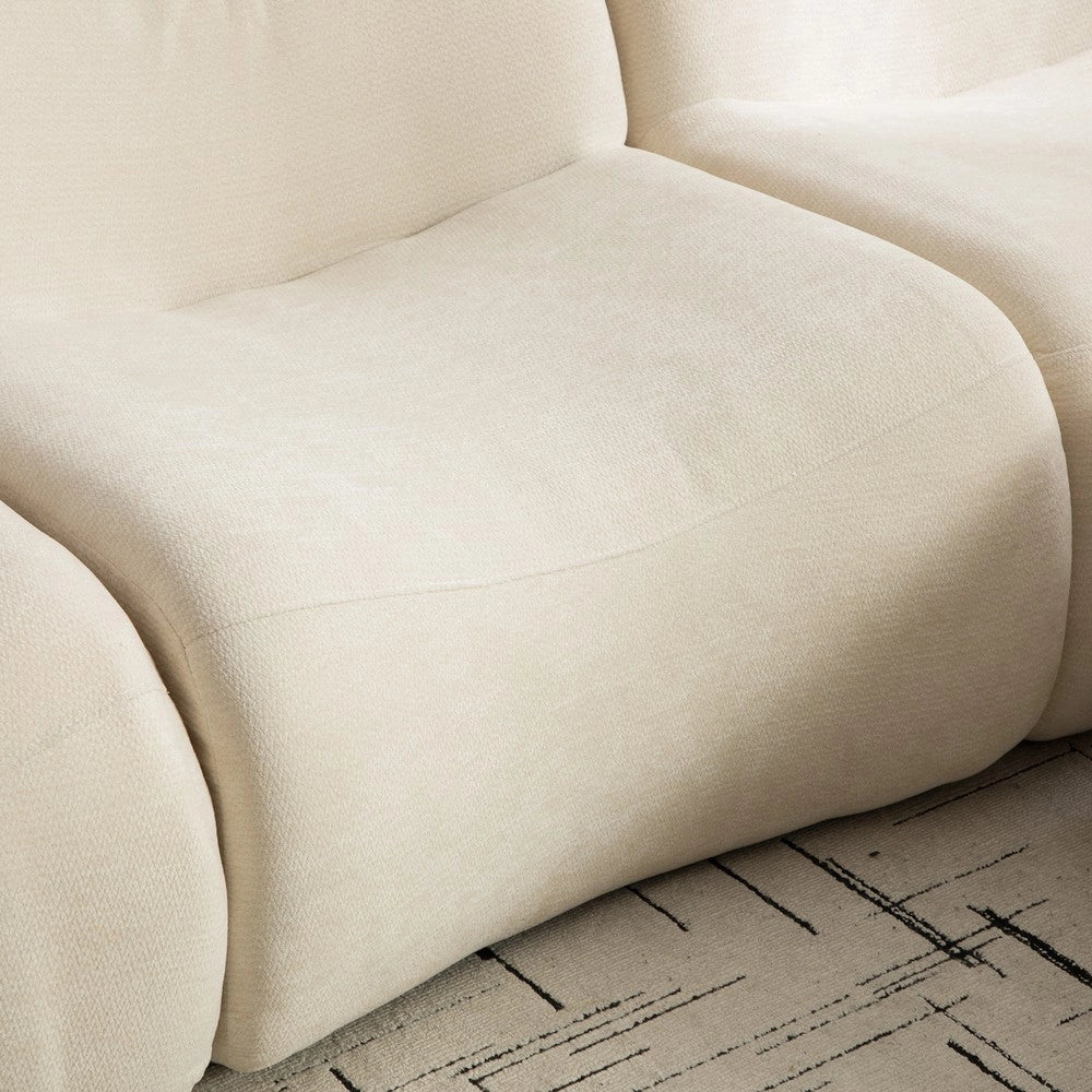 Divano Modulare in Tessuto Chenille ¨C MINIMAL ¨C Beige, Morbido, Antimacchia
