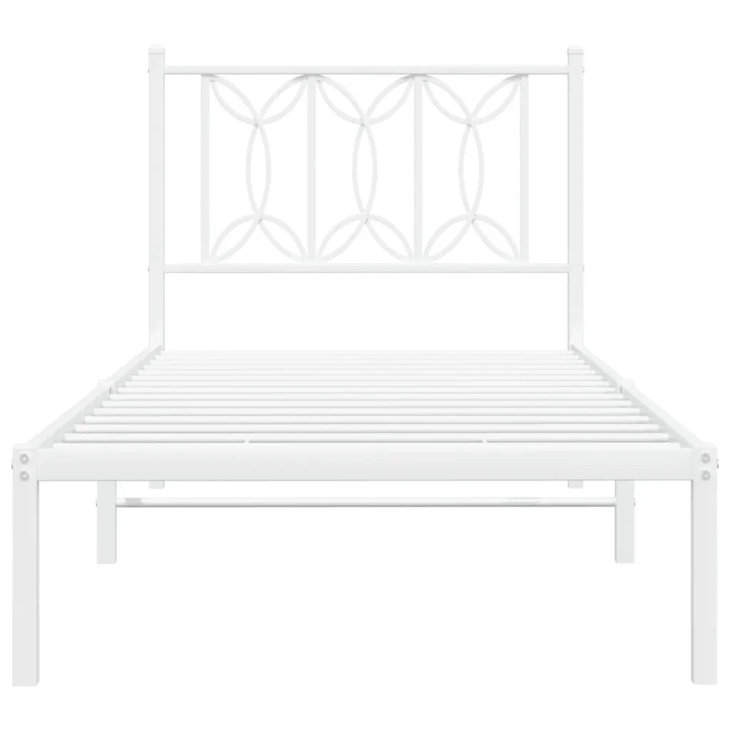 Giroletto senza Materaso con Testiera Metallo Bianco 75x190 cm 376167
