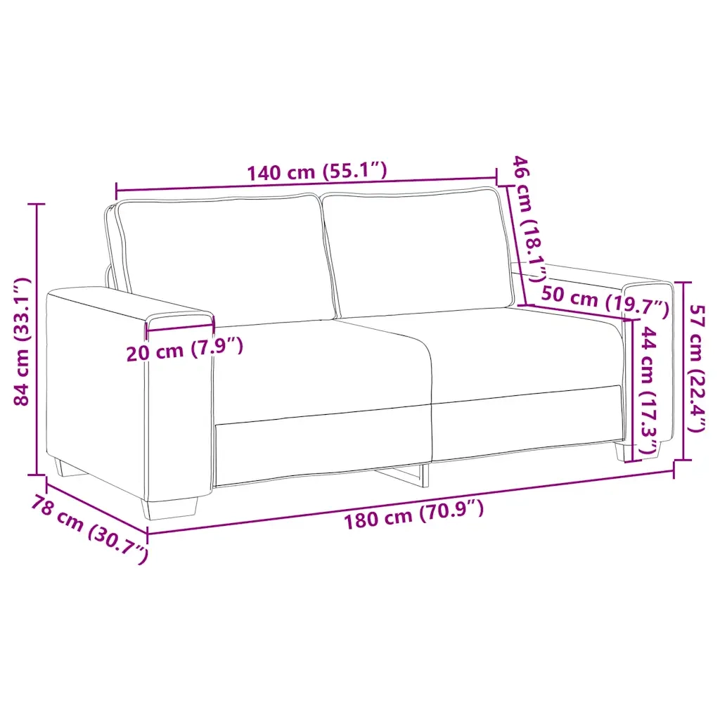 Divano a 2 Posti-Sofa 2 Posti Nero 140 cm in Velluto 955326