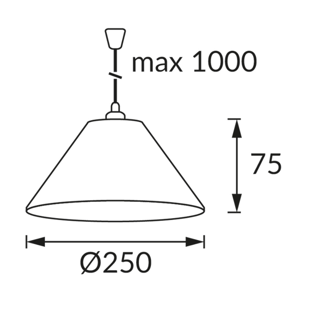 Lampada sospesa minimal grigio/bianca cono E27 INKA Struhm