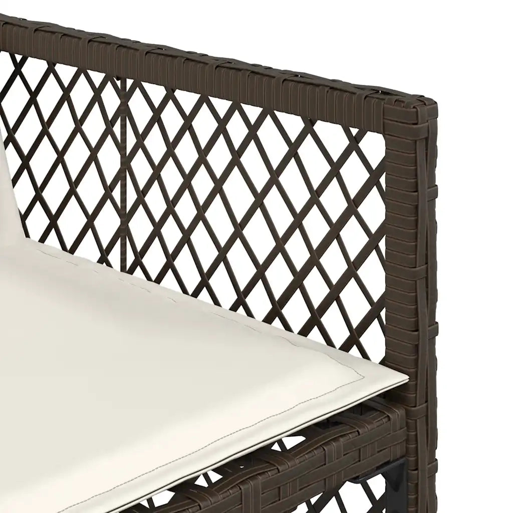 Set da Pranzo da Giardino 15 pz con Cuscini Marrone Polyrattan 3210873