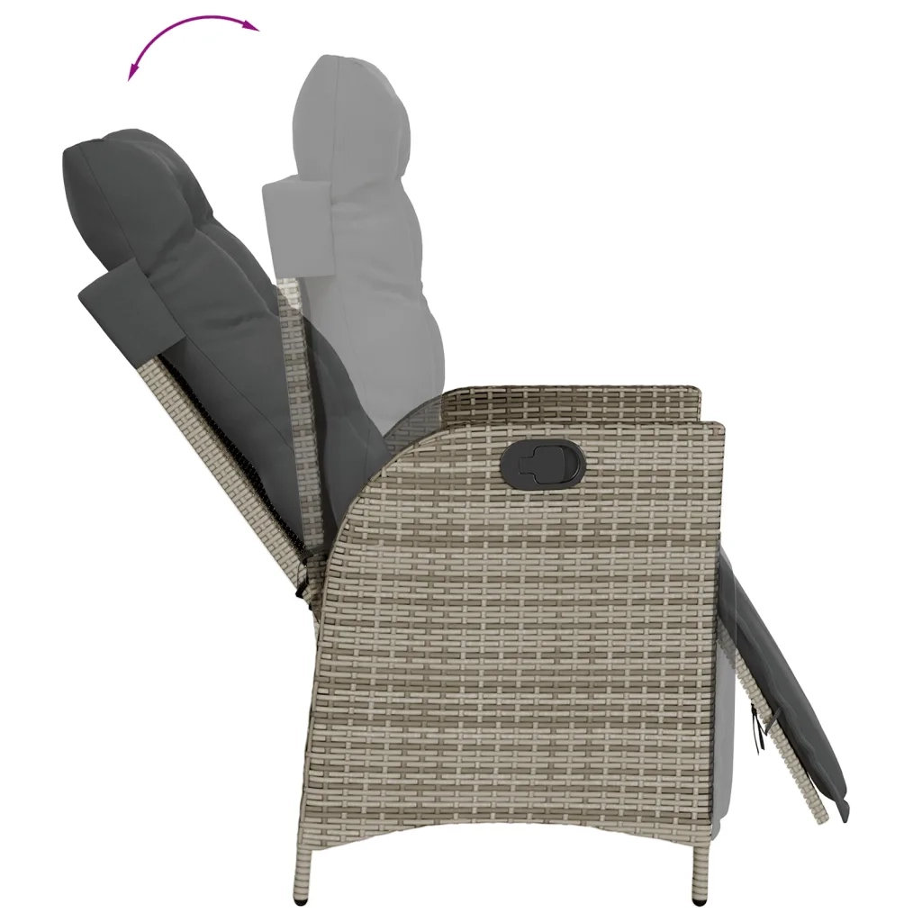 Set da Pranzo da Giardino 7 pz con Cuscini in Polyrattan Grigio 3213370