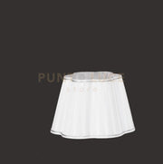 TC 3057 PARALUME DM.25CM  ATTACCO E14 PLISSE' BIANCO E ARGENTO
