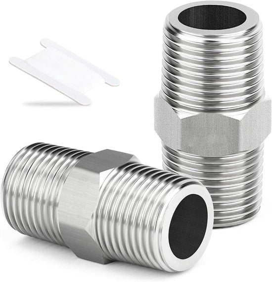 Flessibile di acciaio inossidabile Hex 3/8" BSP maschio x 3/8" BSP maschio - Set da 2 pezzi