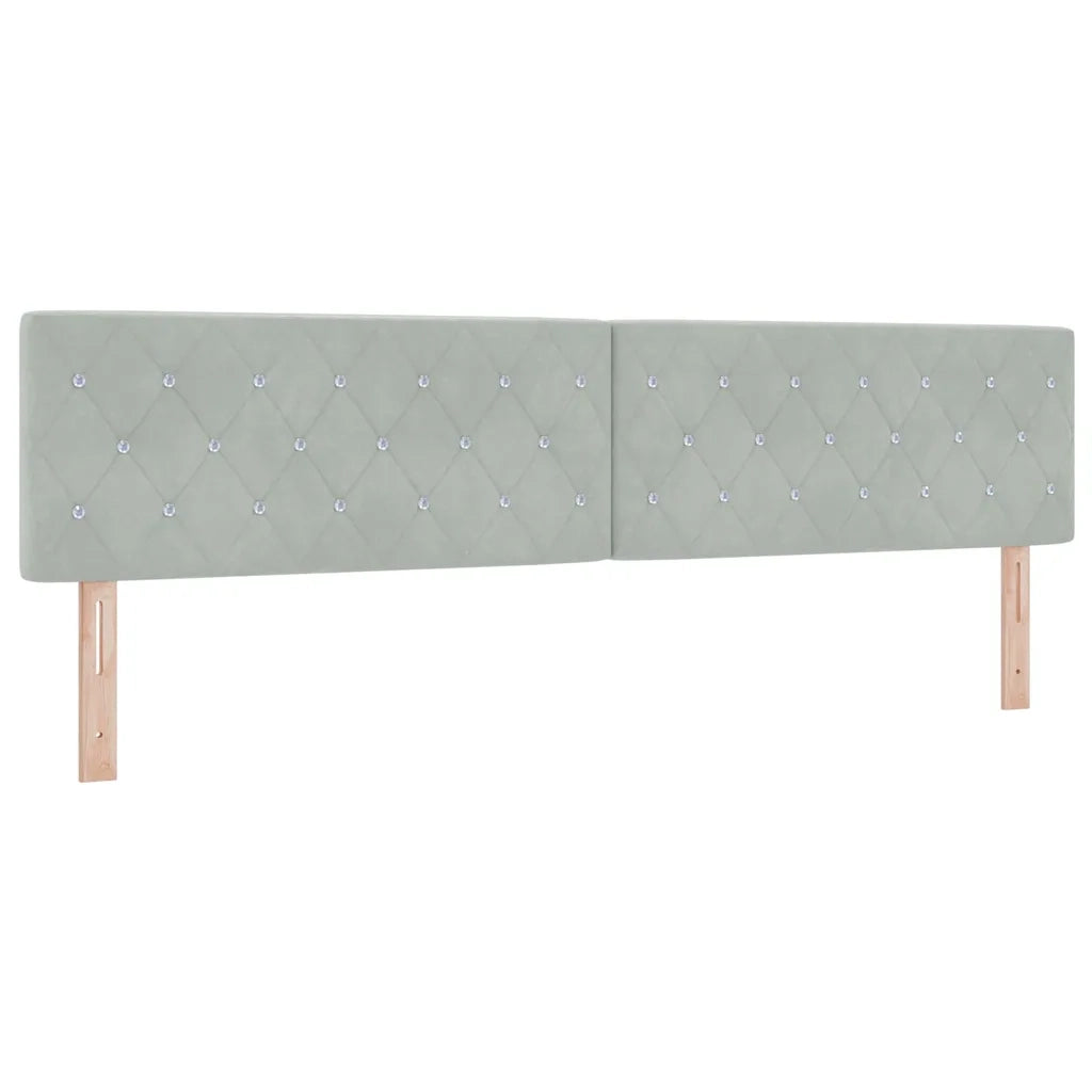 Letto a molle con materasso Grigio chiaro 200 x 200 cm Velluto 3340352