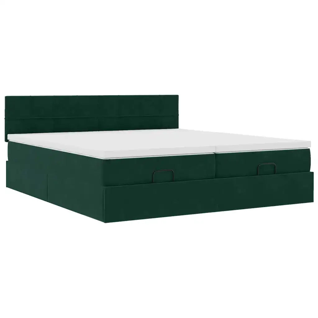 Struttura Letto Pouf con Materassi 180x200 cm Velluto