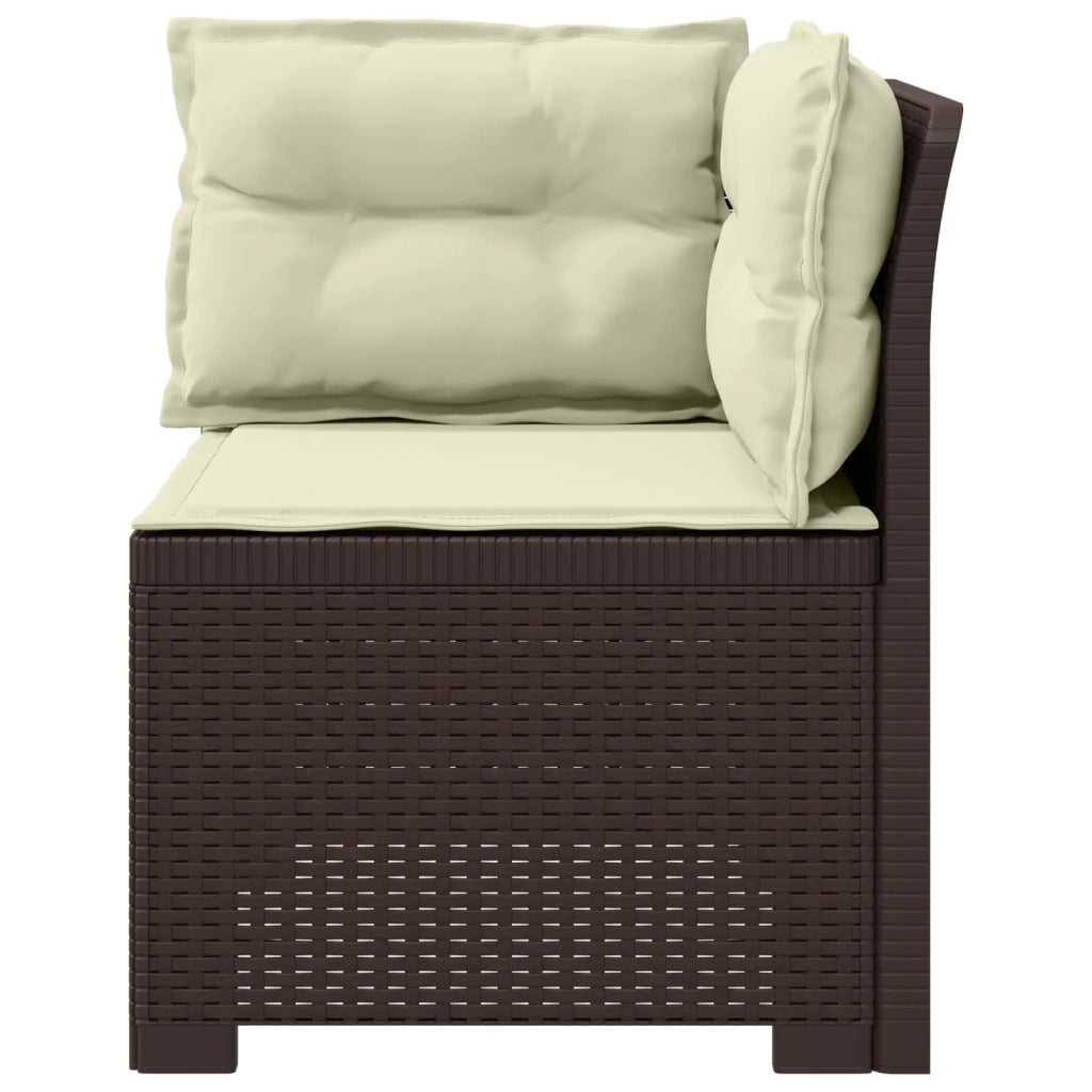 Divano da Giardino a 1 Posto con Cuscini Aspetto Rattan PP 8011836