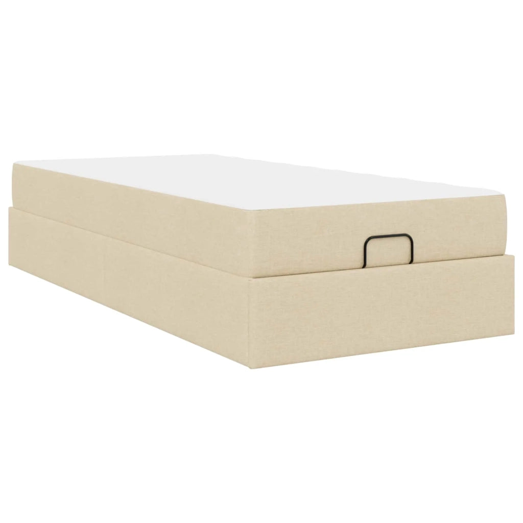 Struttura letto con materasso 2 pcs-Giroletto Crema Tessuto 347906