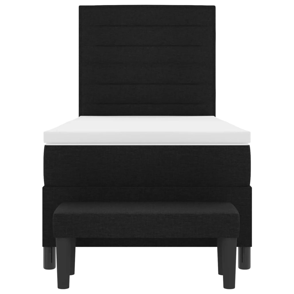 Letto a molle con materasso Nero 90 x 190 cm Tessuto