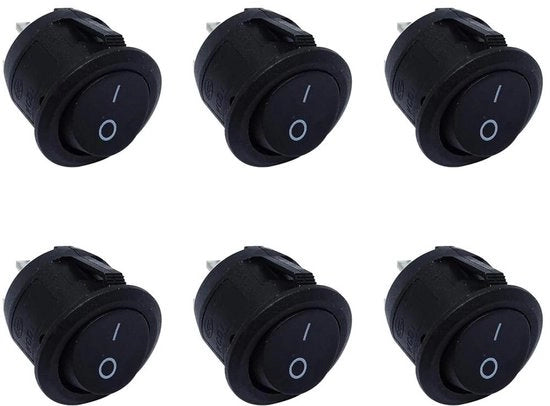 Interruttori di molla con interruttore circolare autoserrante - Nero (6 pezzi)