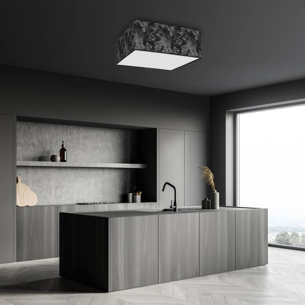 Plafoniera Satino quadrata 50 cm 3xE27 nera Milagro