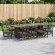 Set da pranzo per esterni 11 pz Nero polyrattan 3448945