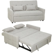 Divano letto 2 posti con letto estraibile ¨C Xylo ¨C tessuto marrone chiaro 158x85x85cm
