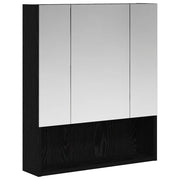 Mobiletto per specchio da Bagno | Armadio da bagno Rovere Nero 60 x 14.5 x 70 cm