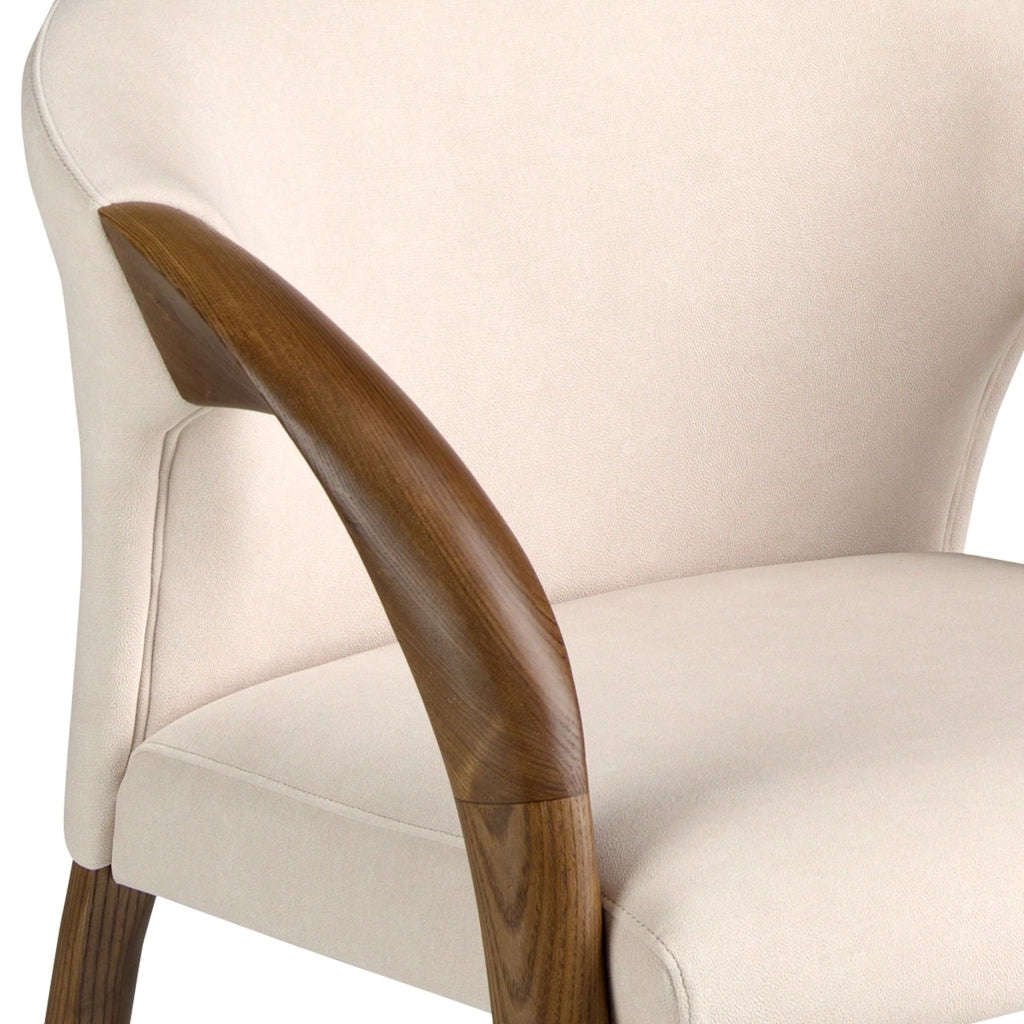 Sedia in velluto color crema