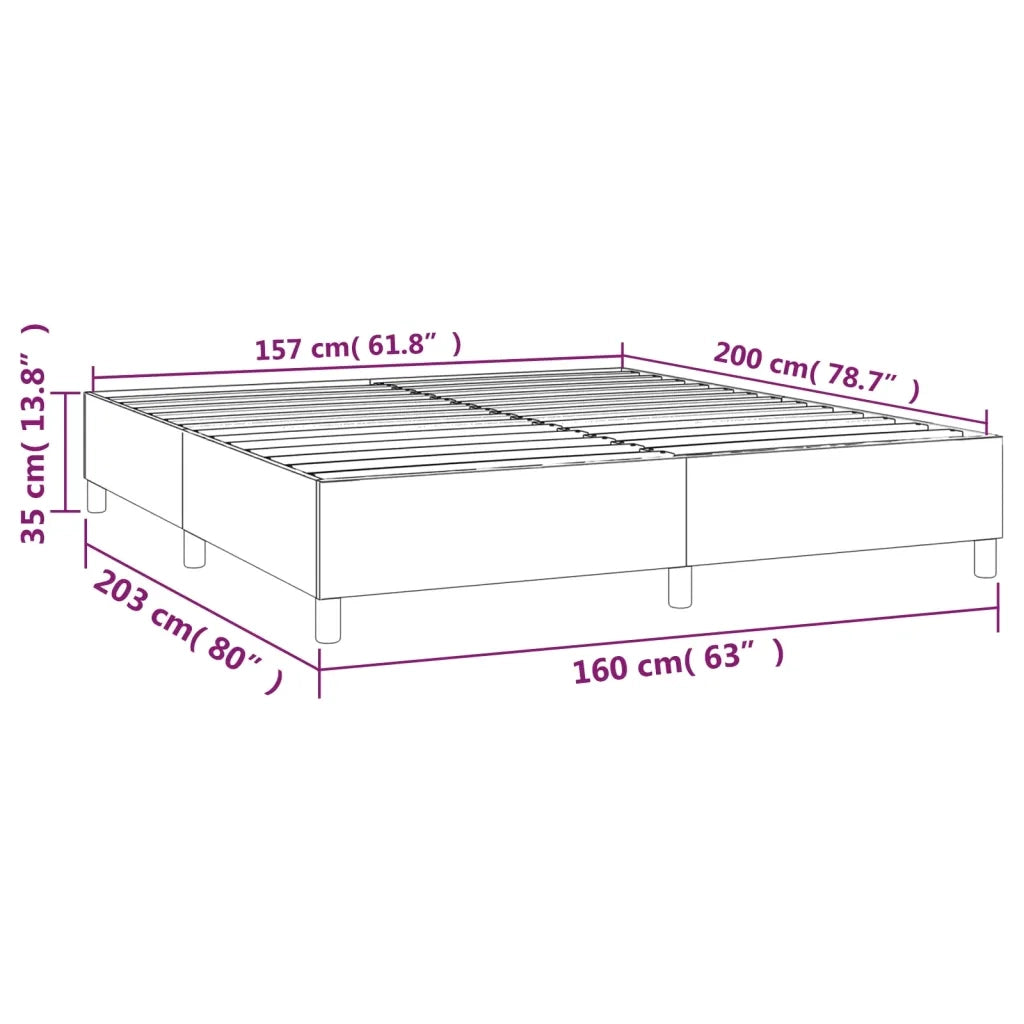 Struttura Letto a Rete a Molle Blu 160x200 cm in Tessuto 3120975