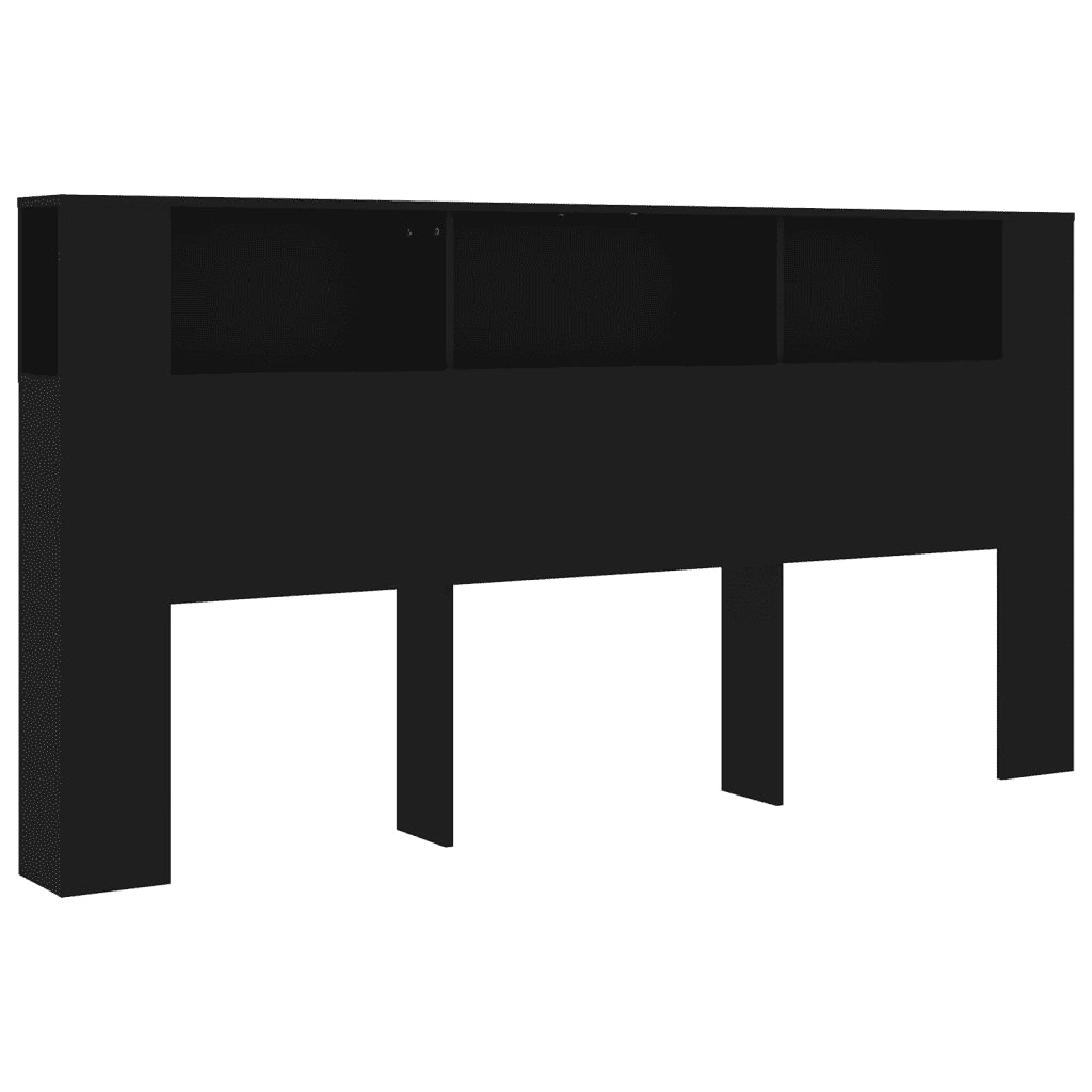 Testiera con Scomparti Nero 200x18,5x104,5 cm 811953