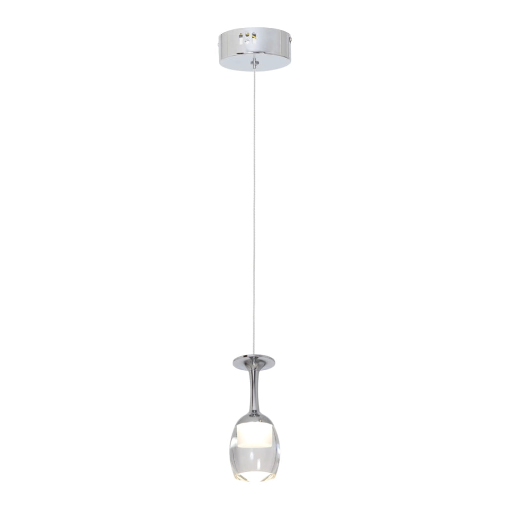 Lampada a sospensione Milagro Coppa LED 5W cromo trasparente