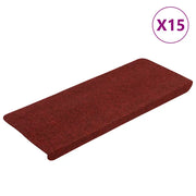 Tappetini Autoadesivi per Scale 15 pz | Gradini per Scale 65x24,5x3,5 cm Rosso