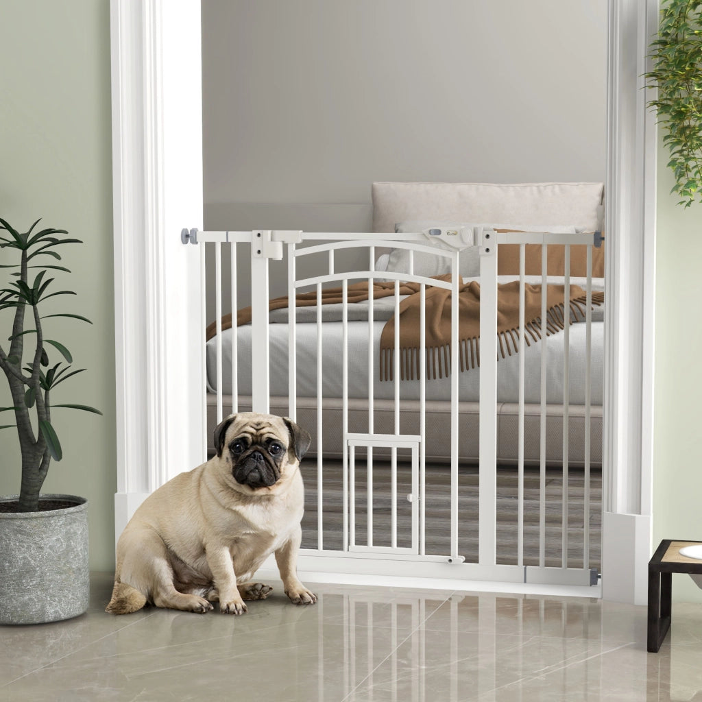 Cancellino per Cani ¨C Minimal ¨C 74-100x76 cm Bianco Acciaio e PA