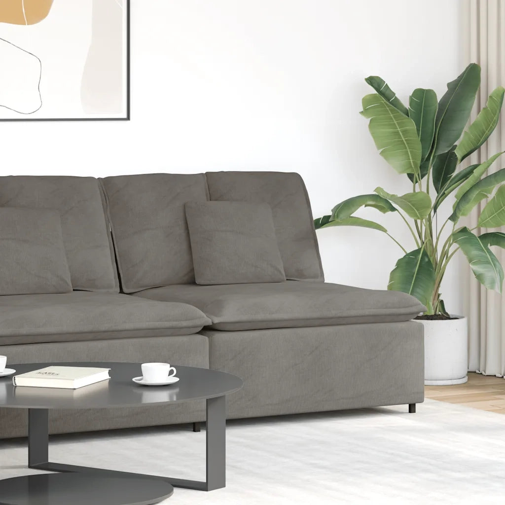 Modulo Centrale Divano Modulare con Cuscini Grigio Chiaro 100cm CFW3307404