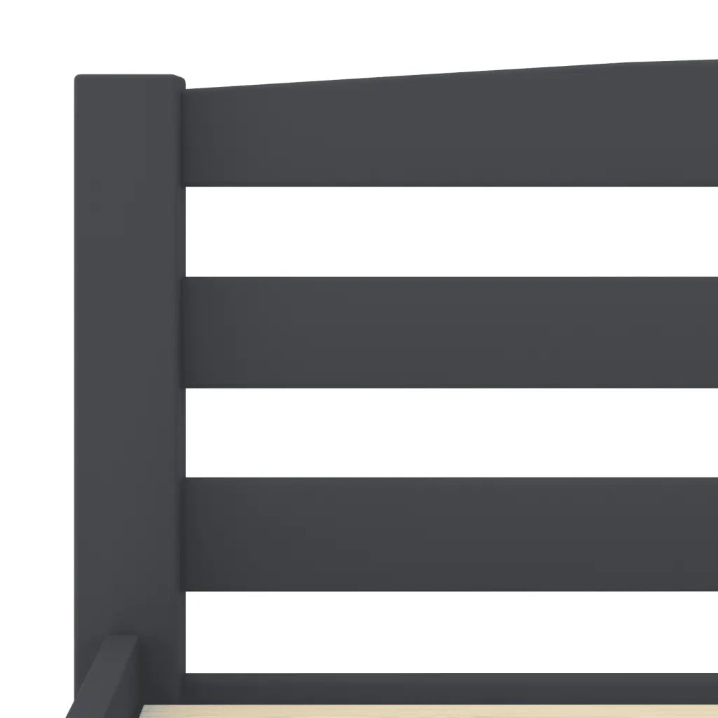 Letto matrimoniale | Letto per adulti | Giroletto senza Materasso Grigio Scuro 200x200 cm Legno Pino