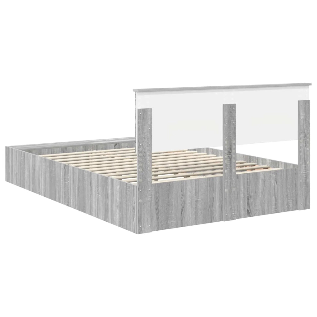 Struttura del letto con lo scaffale Grigio Sonoma 150 x 200 cm 3408359