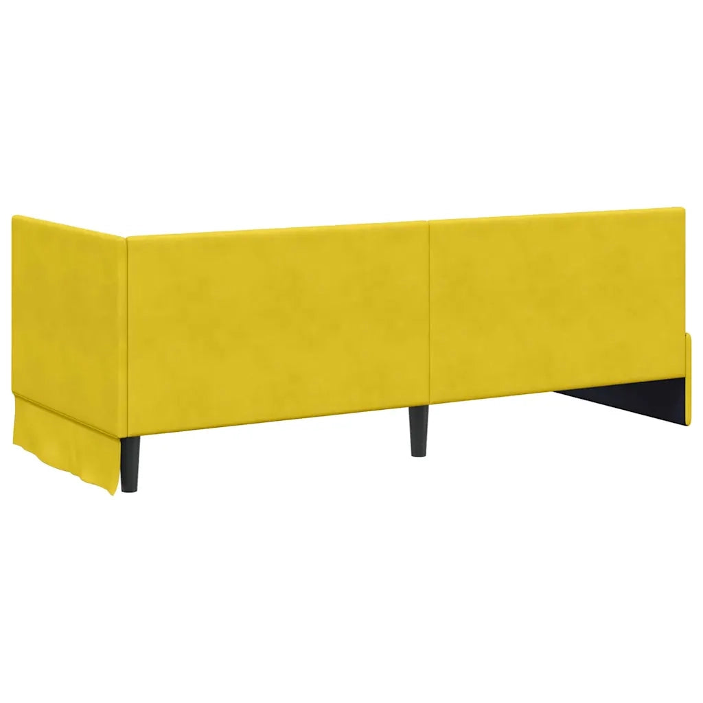 Cornice del letto ad angolo Giallo 80 cm x 200 cm Velluto 42016293