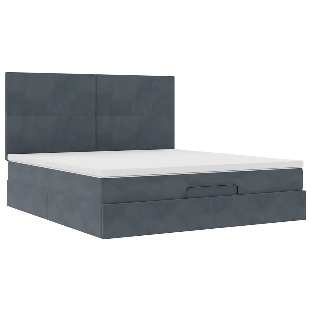 Struttura Letto Pouf con Materassi 180x200 cm Velluto 3313416