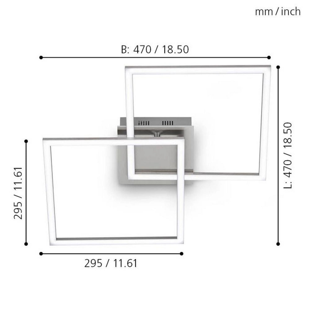 Plafoniera Applique con 2 Quadrati Led e Dimmer Palmaves 1
