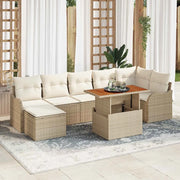 Set Divano da Giardino 8 pcs Beige Poly Rattan 3358227
