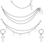 Hanger per Manubrio con Catena Argentea per Portachiavi e Borse