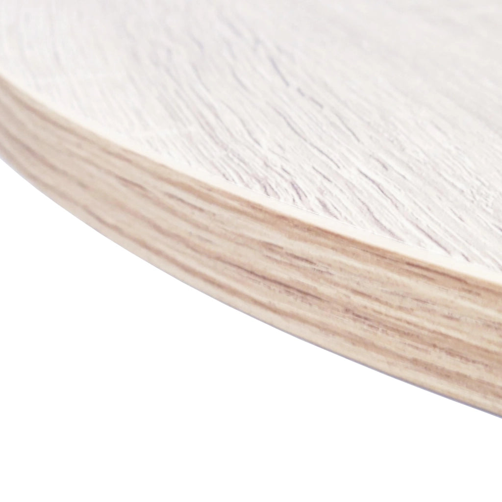 Tavolo da pranzo rotondo ZEN, 90x90x77cm, per 4 persone, colore Rovere, Gambe in metallo laccato bianco opaco RF1144