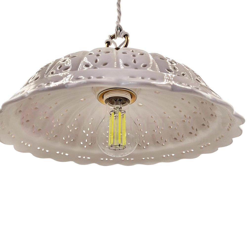 POMARANCE Lampadario a Sospensione Cucina in Ceramica Traforata Ø31