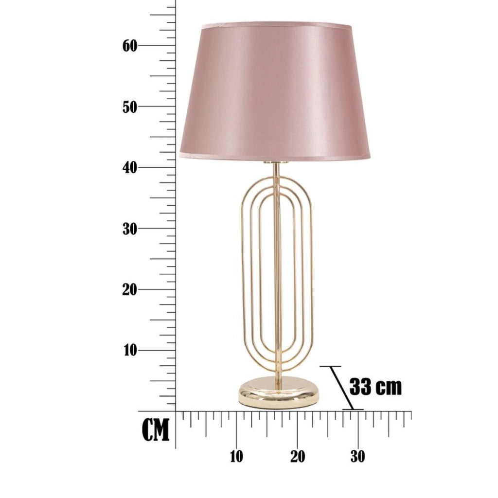 Lampada da Tavolo VKH138, Rosa, Metallo, 33x33x64 cm
