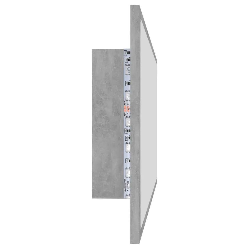 Specchio da Bagno a LED-Specchio per Bagno Grigio 100x8,5x37 cm in Acrilico