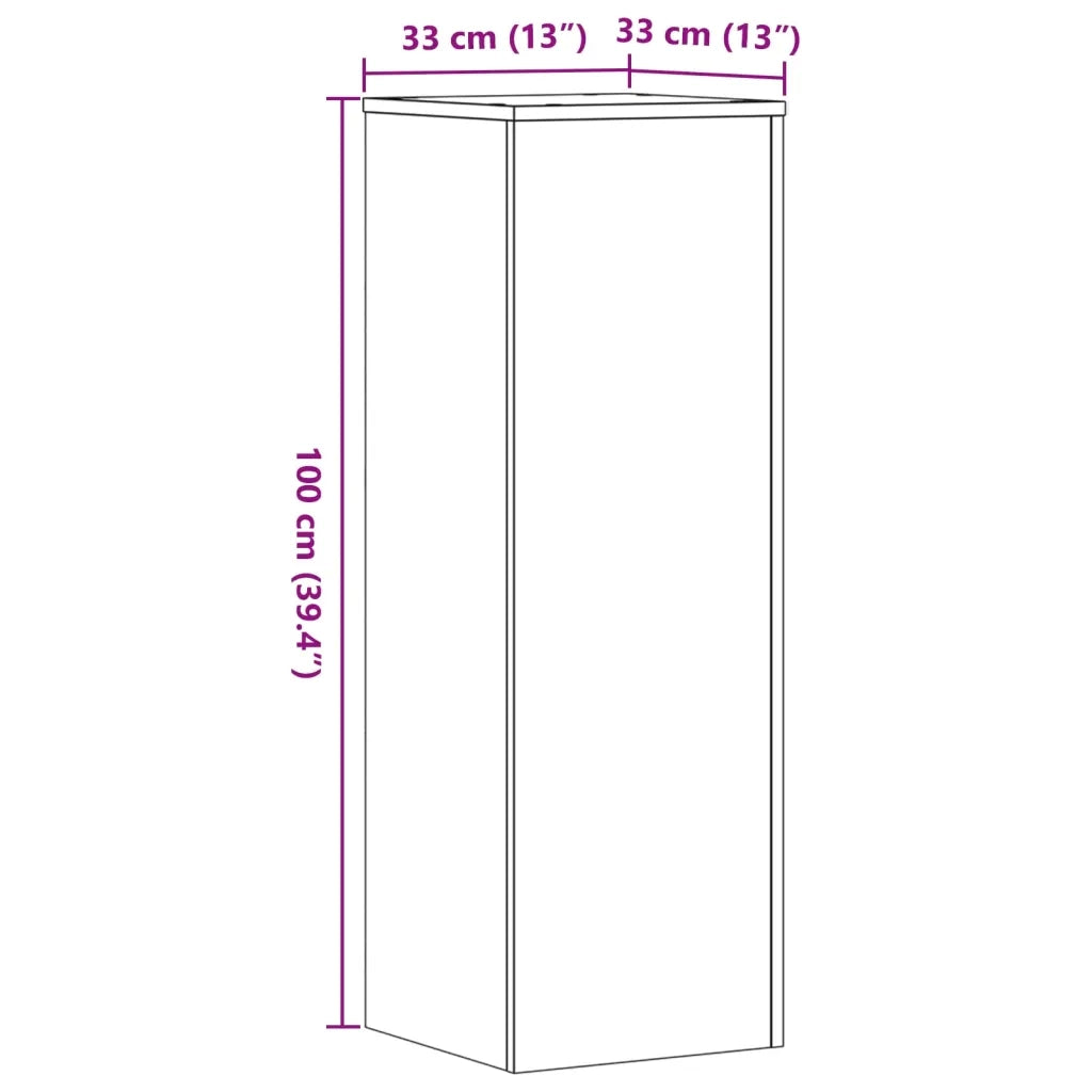 Supporti per Piante 2 pz Legno Vecchio 33x33x100 cm Multistrato 3307889