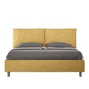 BS COM Letto matrimoniale senza rete imbottito 160x190 microfibra ocra