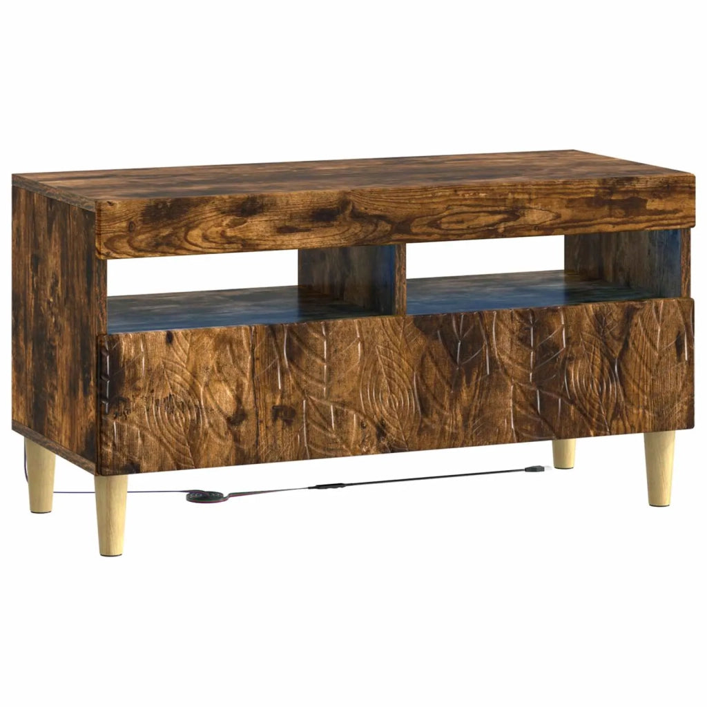 Mobile TV LED a 5 pezzi Rovere Fumo Legno ingegnerizzato 3416765