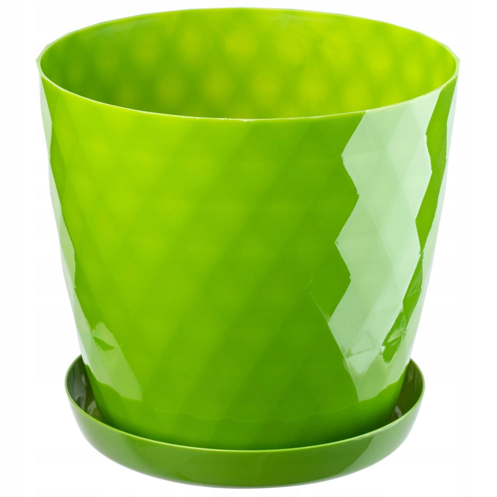 Vaso da fiori KADAX con supporto, coperchio rotondo, plastica, verde, 30 cm