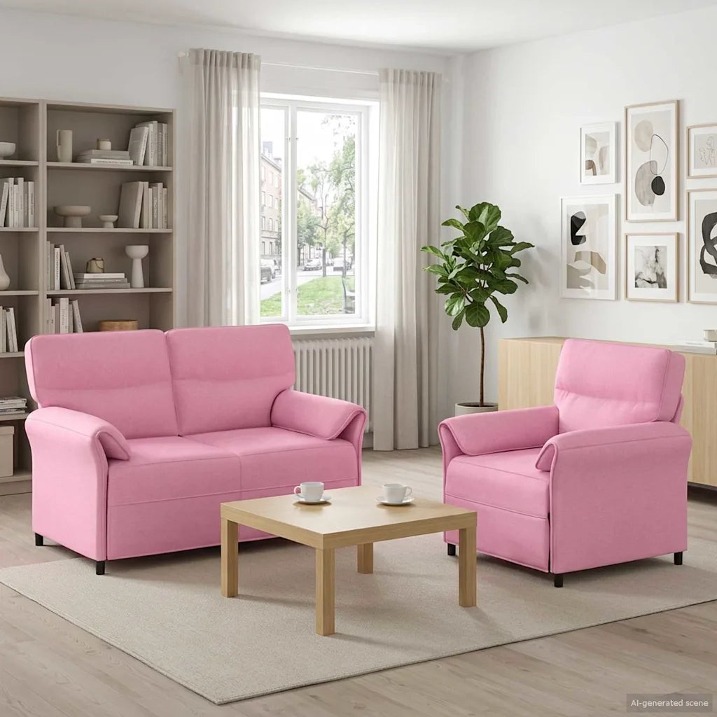 Set di divani 2 pz Rosa Tessuto 3424855