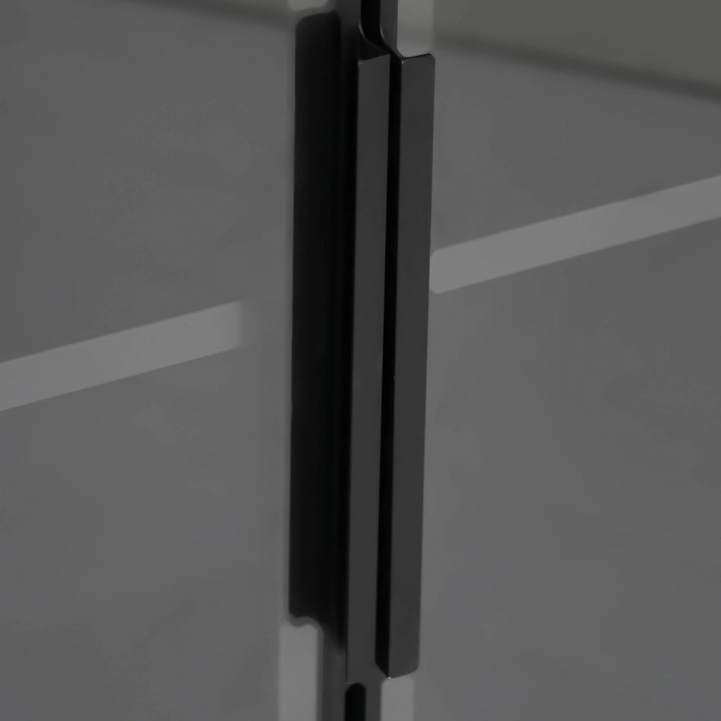 Vetrina con LED ¨C MINIMAL ¨C Nero, Vetro Temperato, 62x35x160 cm