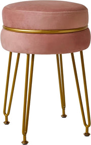 Banca per piedi in velluto moderna - versatile e di stile - rosa