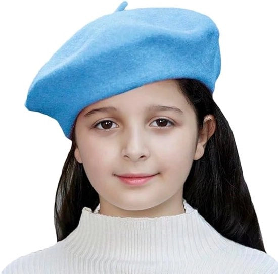 Cappello di lana per bambini - Classico e elegante - Colore uniforme - Bambini e ragazze - Blu