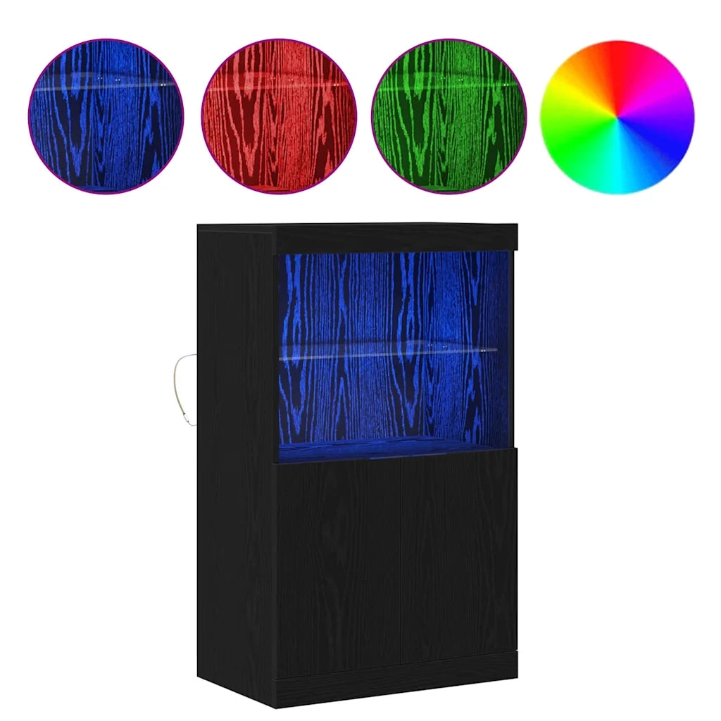 Madia LED Nero 60 x 37 x 100 cm Legno multistrato 863035