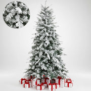 Biancopino albero di natale innevato effetto realistico elegante real touch *** misura h 210, confezione 1