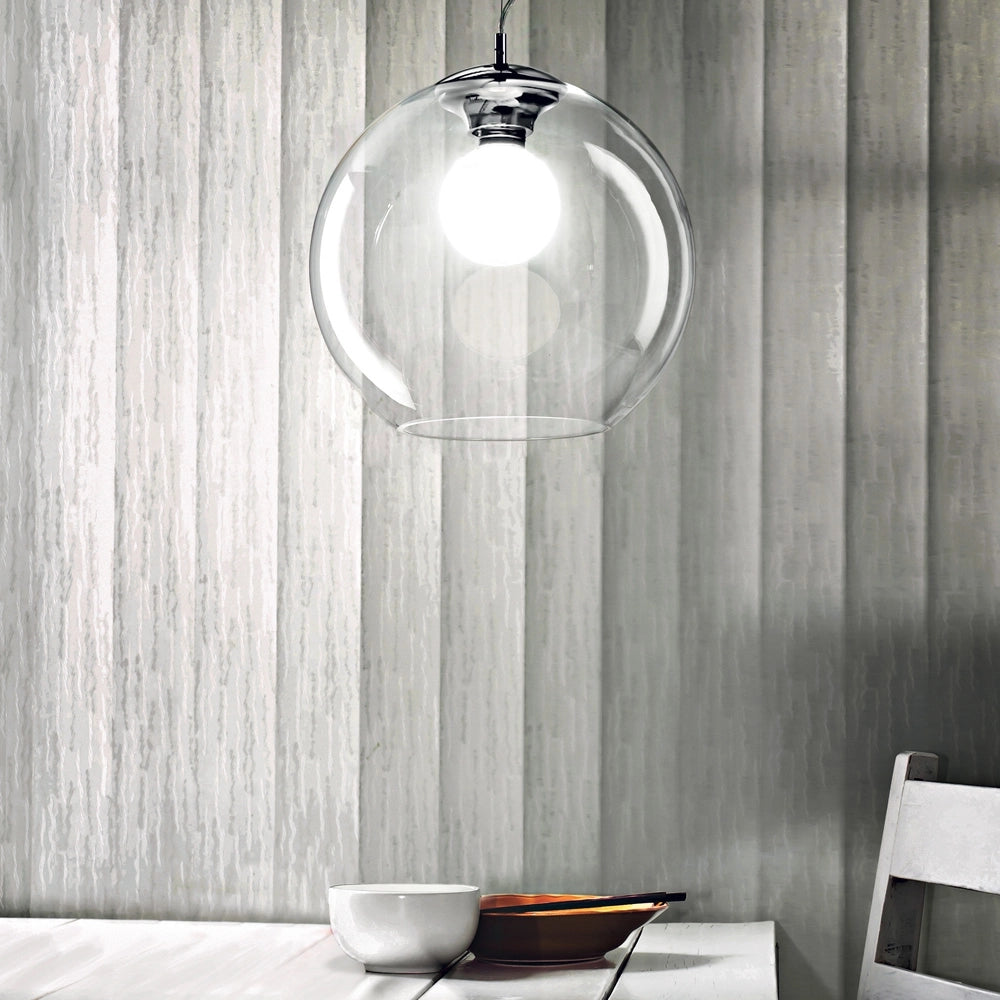Sospensione Moderna Nemo Metallo Trasparente 1 Luce E27 D30Cm
