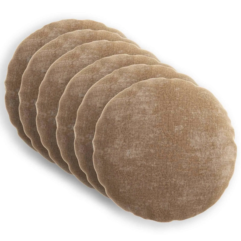 Federa 6 pz HEERLEN Marrone Ø 50 cm Tessuto Chenille 922642